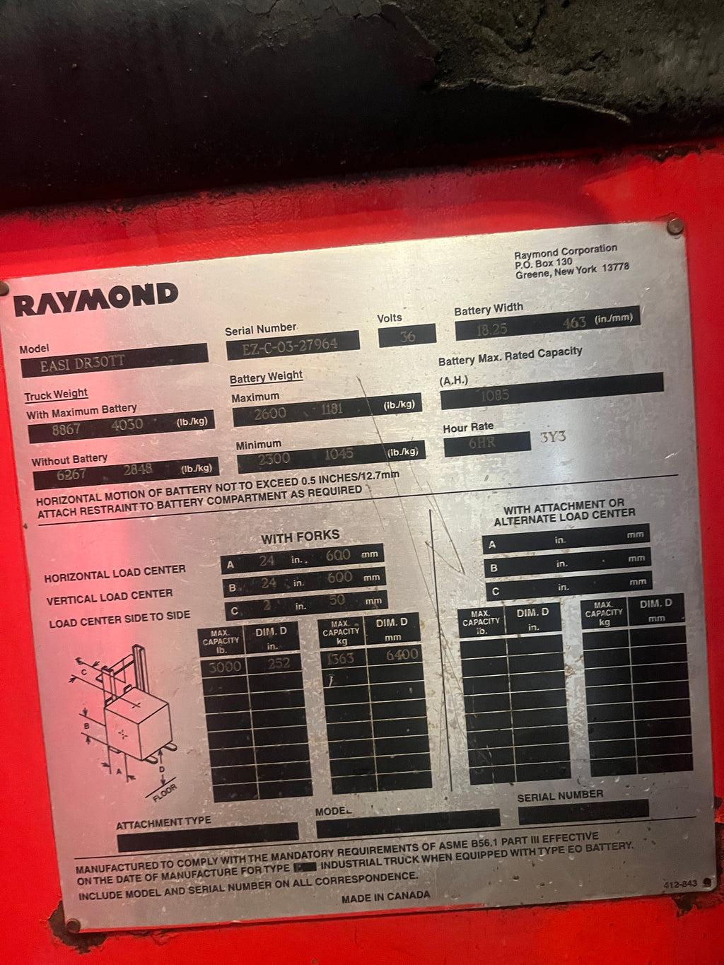 Raymond 1.5 Ton Reach Truck