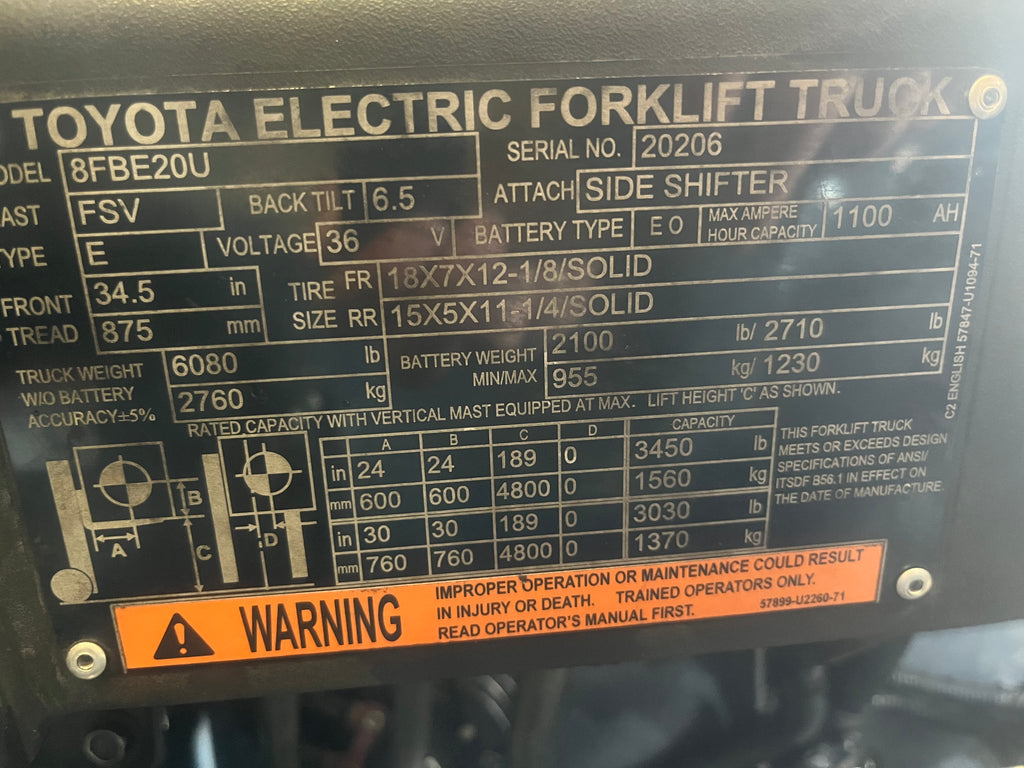 Toyota Electric Forklift #C092 (4400lbs)